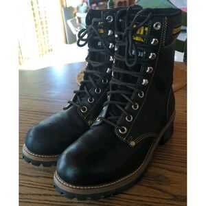 Caterpillar P88033 Men's Steel Toe Logger Boots Size 11 M Very Good Condition